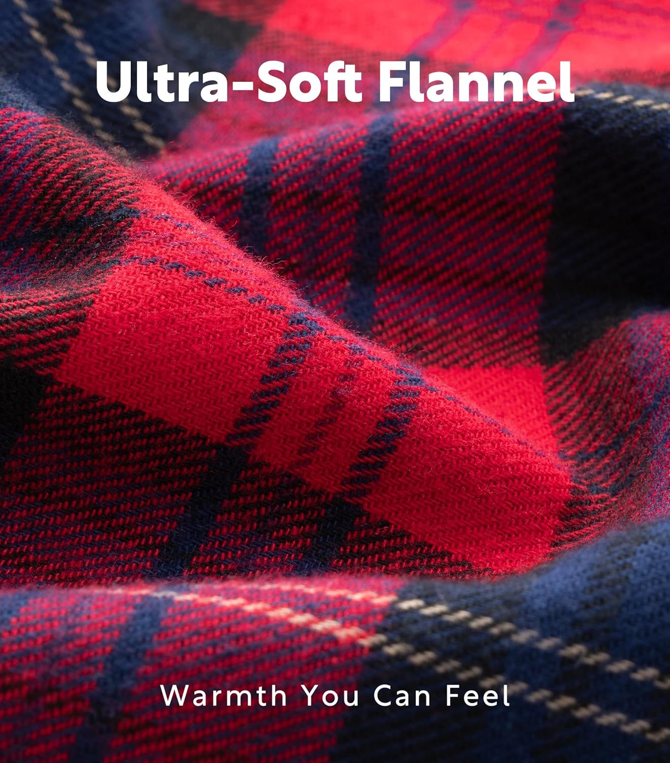 DAVID ARCHY Men's Pajamas Set Flannel Pjs Sets Ultra-Soft Cotton Pajamas for Men Classic Plaid Lounge Set with Roomy Pockets - Image 4