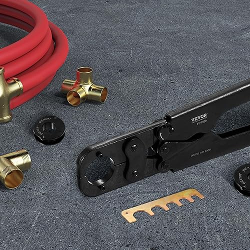 Miniatura 8 de VEVOR PEX - Kit de herramientas de prensado de tubos, crimpadora profesional para anillos de crimpado de 38 pulgadas, 12 pulgadas, 34 pulgadas, con