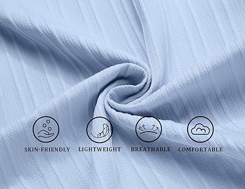 Miniatura 4 de COOFANDY Camisas casuales de manga corta con botones para hombre, camisa de playa con textura de moda para verano