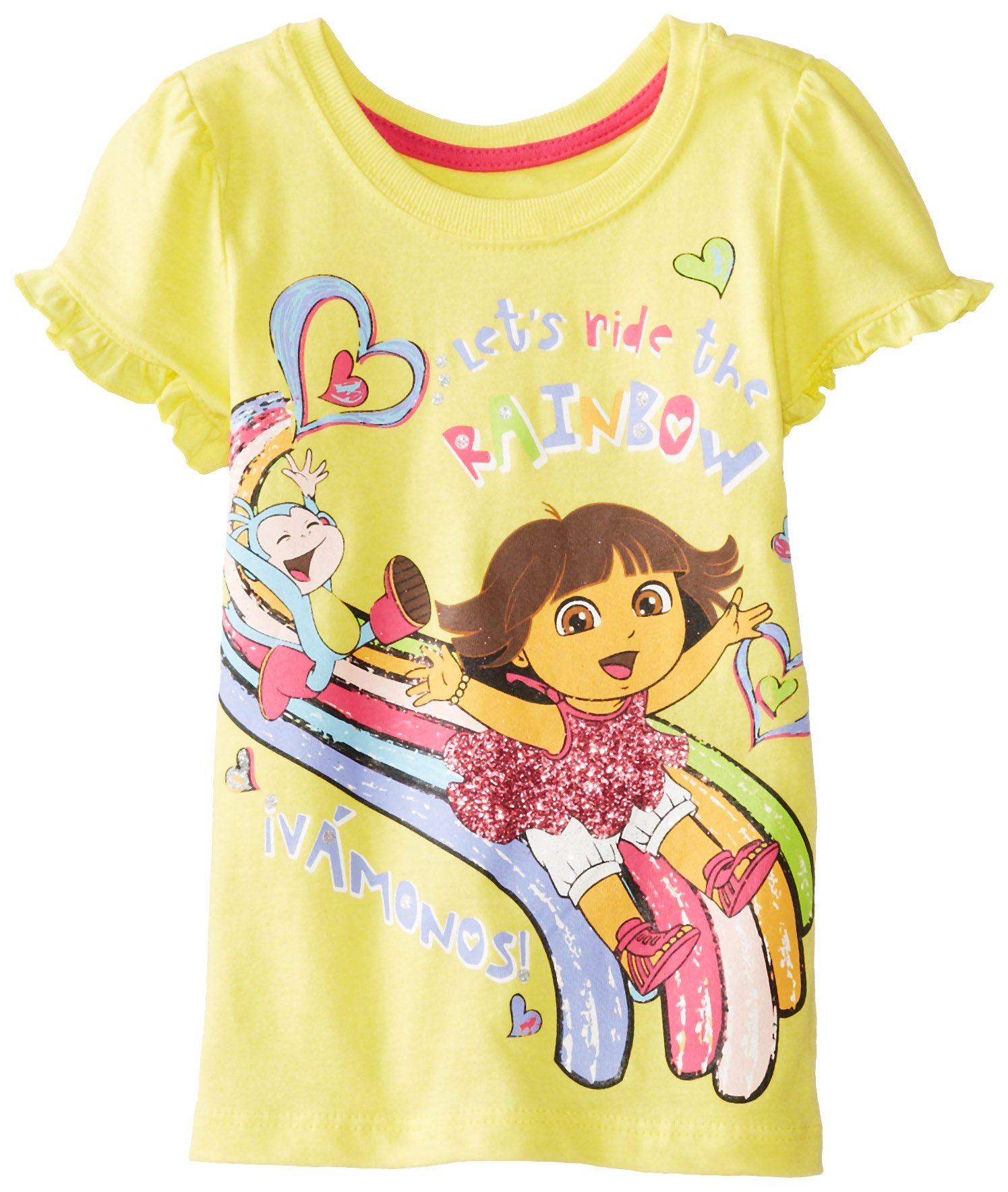 Nickelodeon Girls' Dora Let's Ride The Rainbow Short-Sleeve T-Shirt