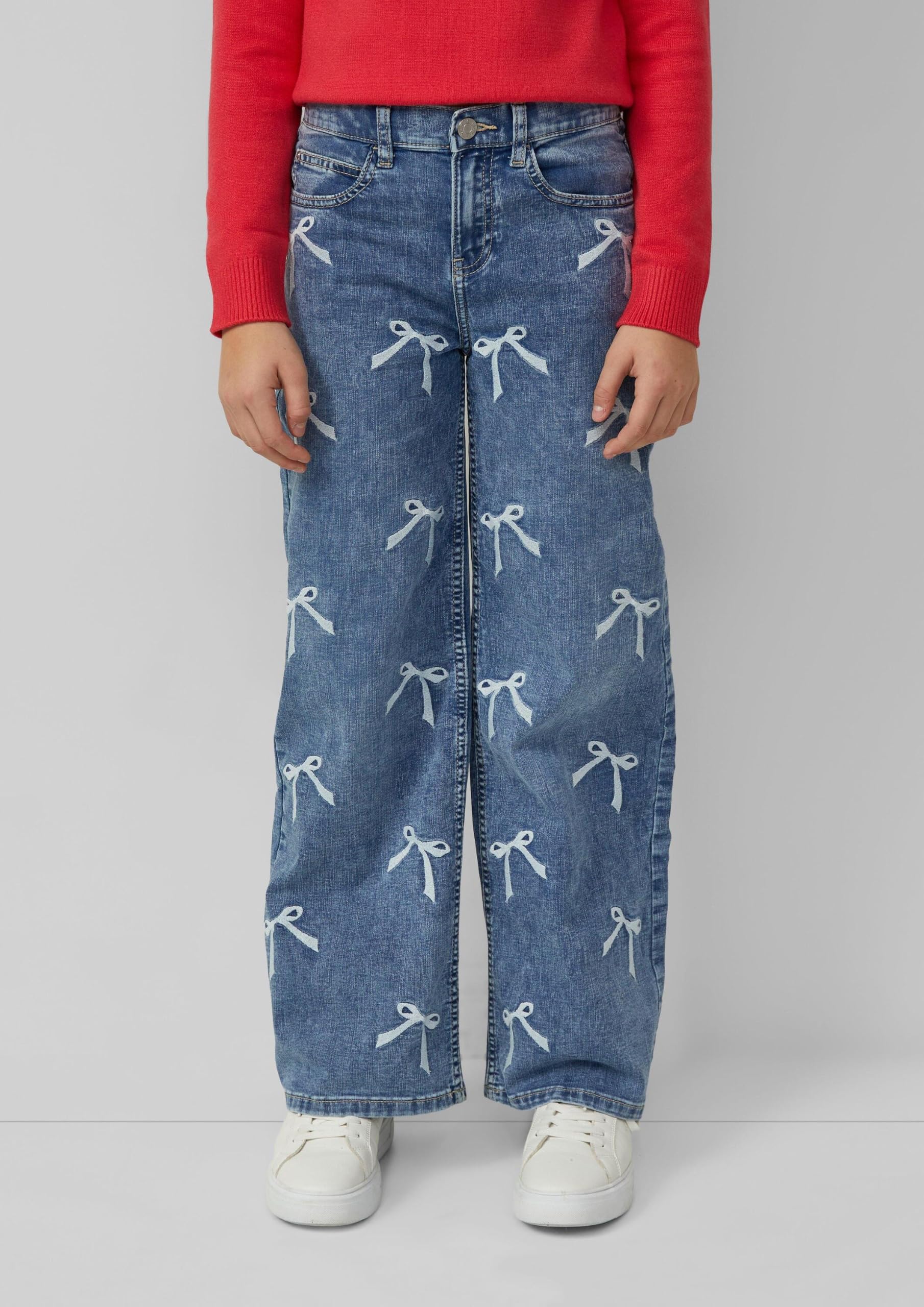 s.Oliver Wide Leg Jeans mit Stickerei/Regular Fit/Mid Rise
