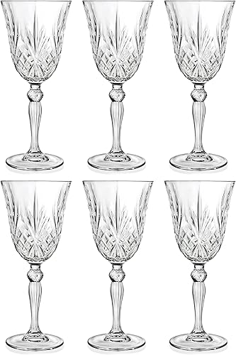 Barski Copa de vino - Copa - Vino tinto - Vino blanco - Copa de agua - Vasos de tallo - Juego de 6 copas - Cristal similar a cristal - 7 oz. Hermoso