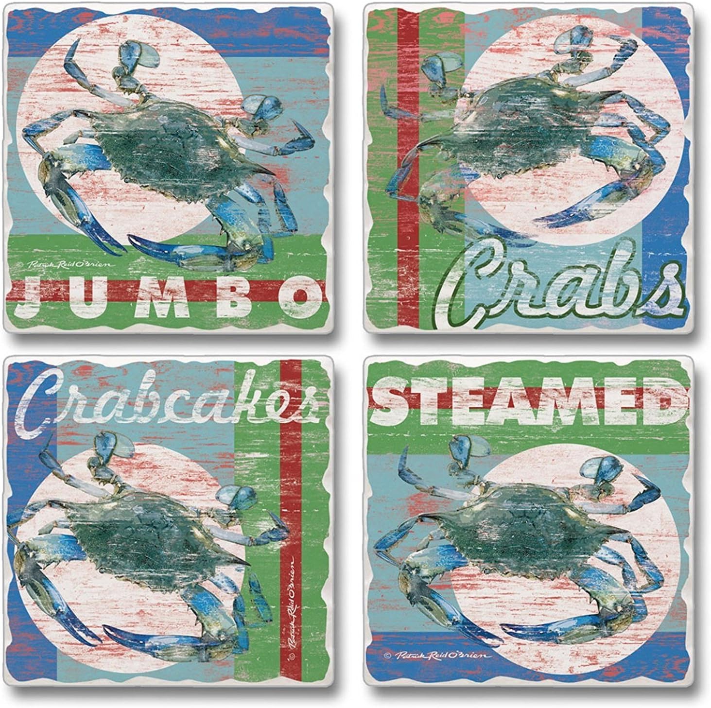 Chesapeake Bay Maryland Blue Crab Absorbent Coaster Set of 4