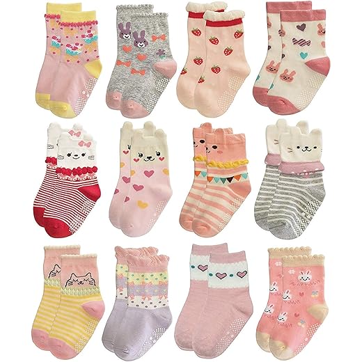 CUTEABLY Cotton Grip Socks Pack of 6