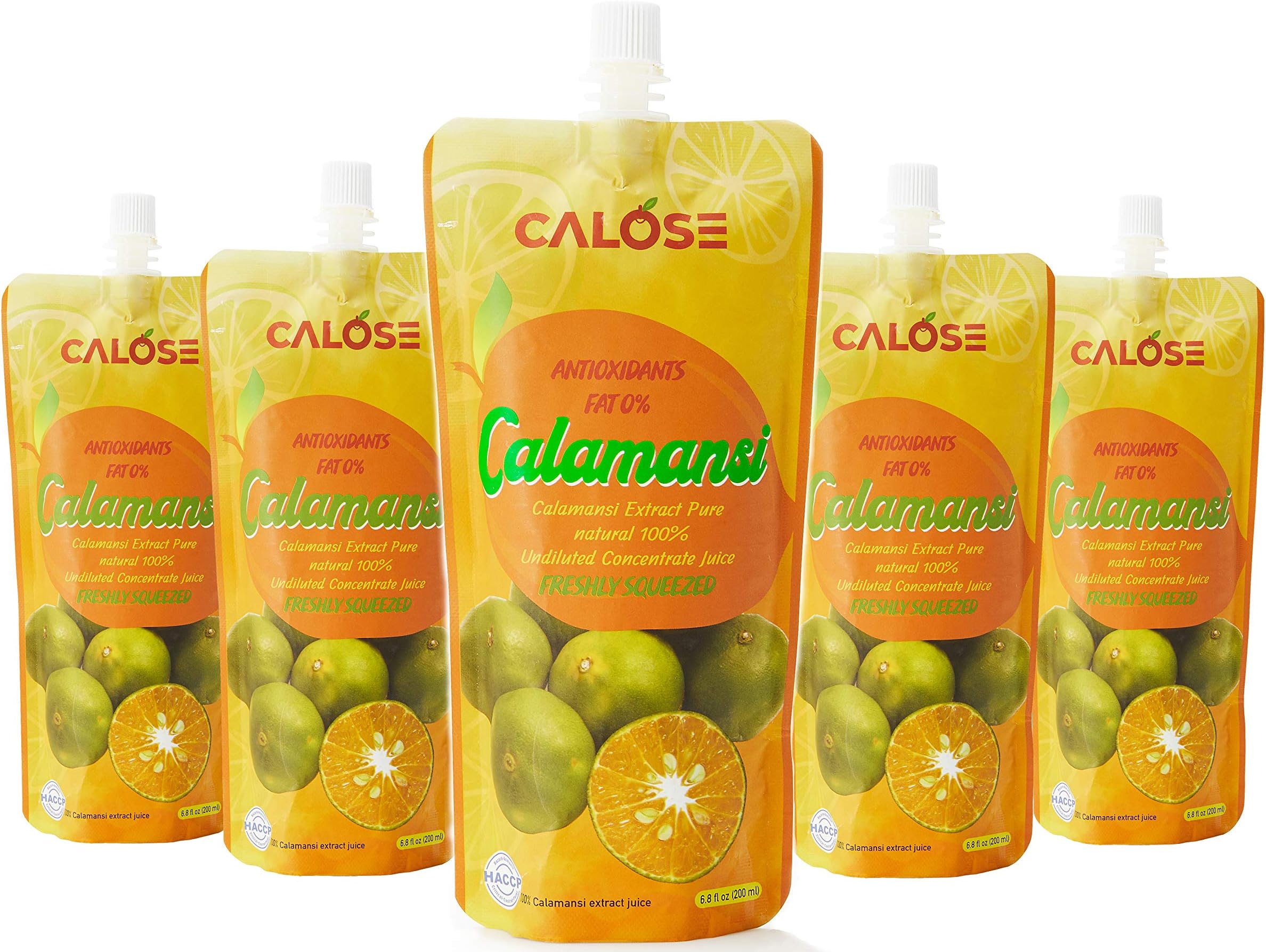 Calose Calamansi Concentrate 100% Juice Pure Fruit Extract undiluted l for Cooking, Cocktail, Detox, Vitamin C, Mixing Water, Tea from Salad dressings to seasonings and More 6.8 Ounce * 5 Pack