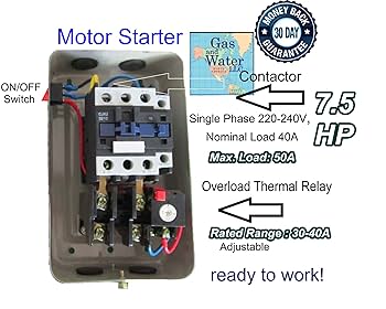 Magnetic Motor Starter Control Single Phase 7.5 HP 220/240V