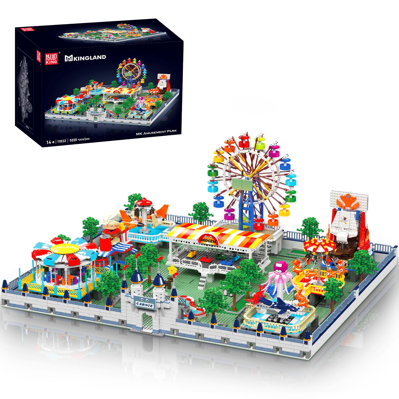 Mould King - Juego de construcción de parque de atracciones grande, modelo de noria MOC con motores, regalo creativo para adultos, juguete de ingeniería STEM para niños, niñas y niños, 5220 piezas