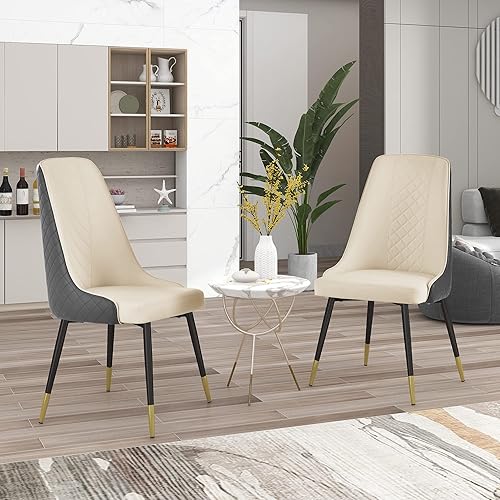 realglow Juego de 2 sillas para sala de estar, sillas de comedor modernas, sillas decorativas con patas de metal, sillas tapizadas para sala de disponible en Yaxa Colombia