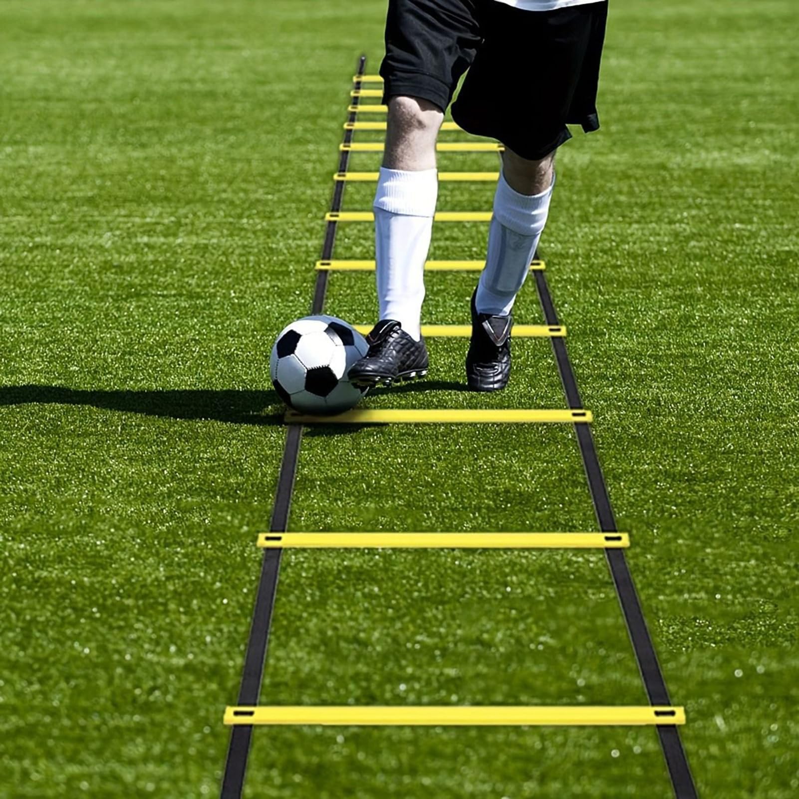 Di Agilità - PP, 6 Metri E 12 Sezioni, Ampia Versatilità | Scaletta Da Allenamento Facile Da Trasportare, Attrezzatura Coordinazione Per Calcio Pallavolo Basket Tennis Boxe