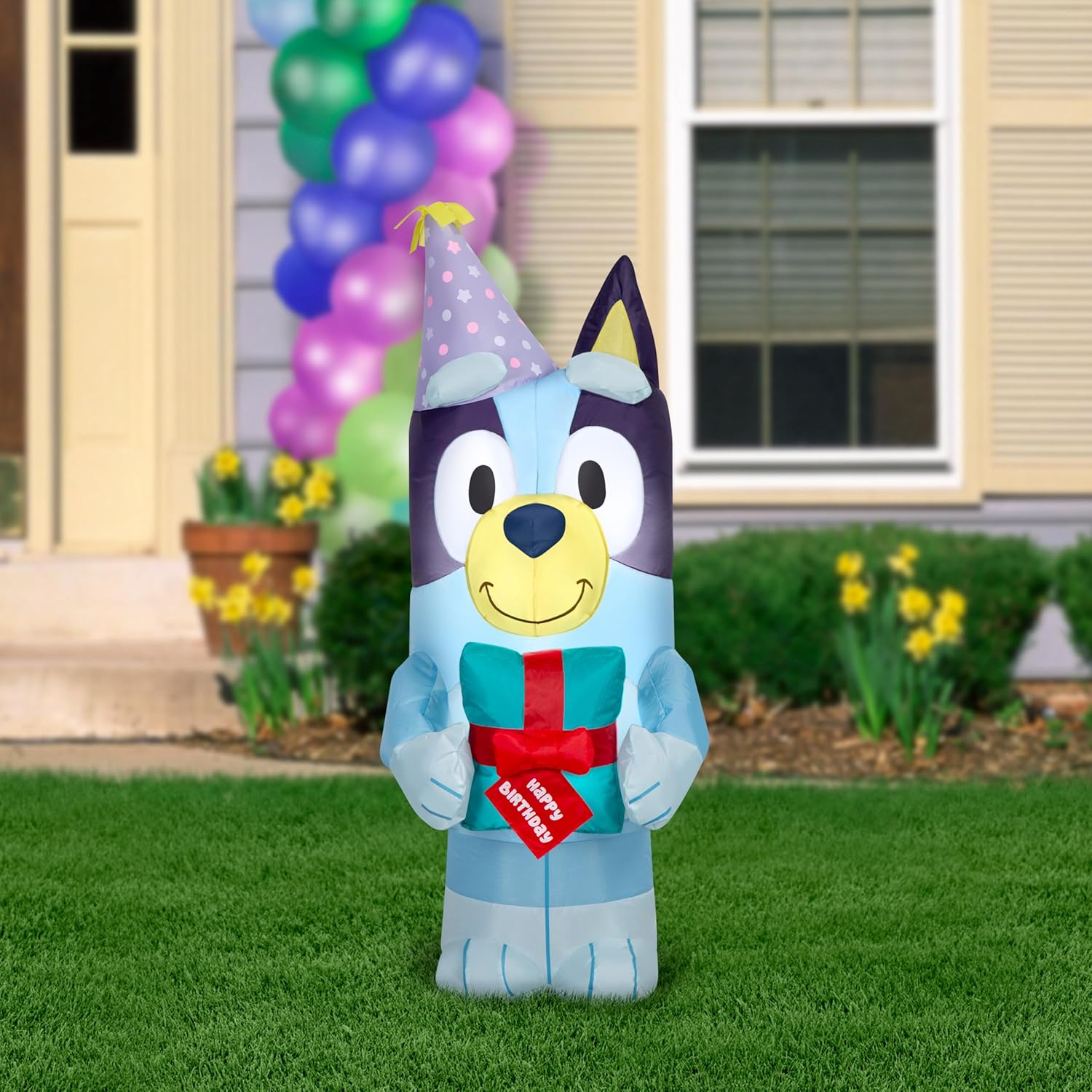 Bluey Birthday Inflatable Decoration, 3.5 ft Tall Kids Party Yard Décor, Licensed Bluey Character for Outdoor & Indoor Birthday Celebrations