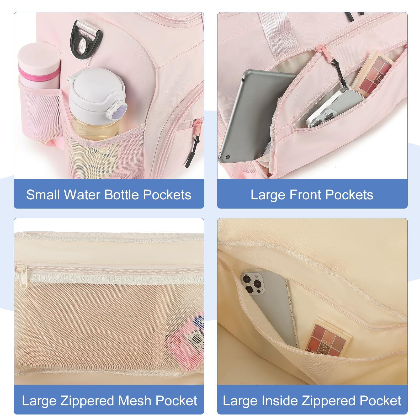 Bolsa de Gimnasio para Hombres y Mujeres, pequeña Bolsa de Deporte con Bolsillo húmedo y Compartimento para Zapatos, Resistente al Agua, Bolsa de Lona para Fin de Semana