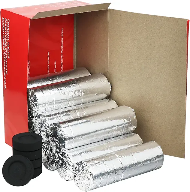 NKlaus Charcoal Quick Ignition 10 Rolls - Wierook Kooltjes - 100 Pieces