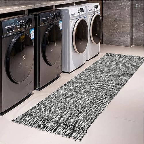 Miniatura 318 de Collive - Tapete de 27 x 43 pulgadas, lavable a máquina, para interiores y exteriores, de bajo perfil, suave algodón tejido a mano, para baño