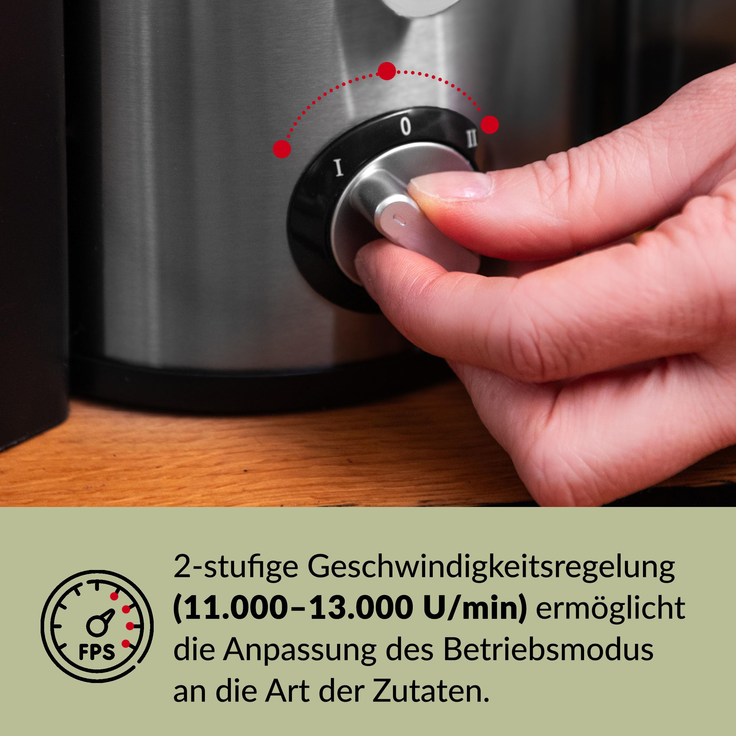 LEHMANN Zentrifugal Entsafter für Obst und Gemüse, Schnelle Saftzubereitung, 75 mm Einfüllschacht, BPA-frei, 2 Geschwindigkeiten, Leicht zu reinigen, elektrische Saftmaschine aus Edelstahl