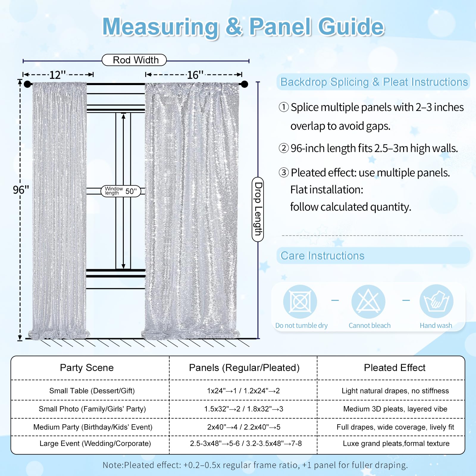 Silver Sequin Backdrop 2 Panels 2FTx8FT Christmas Party Backdrop Curtains — Amazon image 5