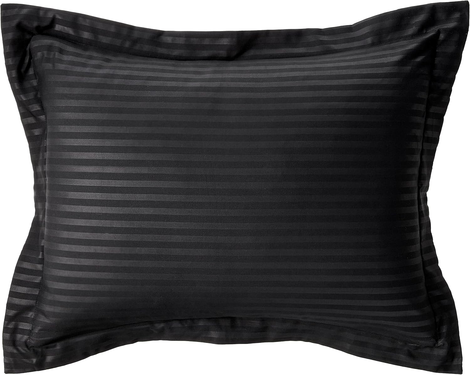 Queen Comforter Set 8 Piece Bed in a Bag with Bed Skirt, Fitted Sheet, Flat Sheet, 2 Pillowcases, 2 Pillow Shams, Queen, Dobby Black