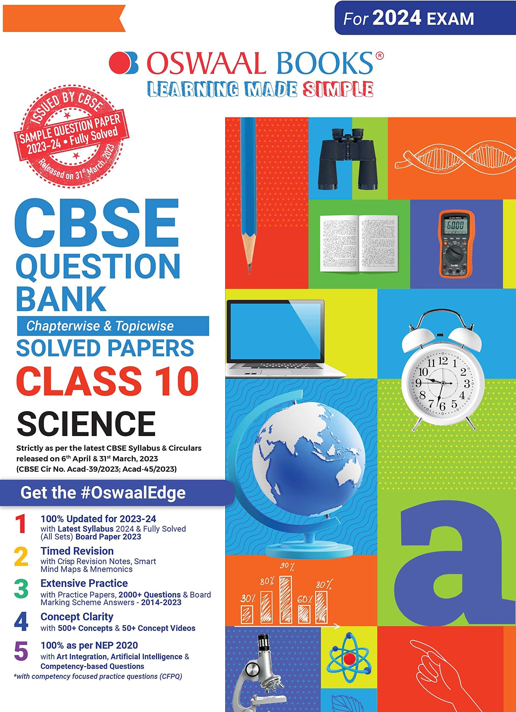 Oswaal CBSE Chapterwise & Topicwise Question Bank Class 10 Science Book (For 2023-24 Exam)