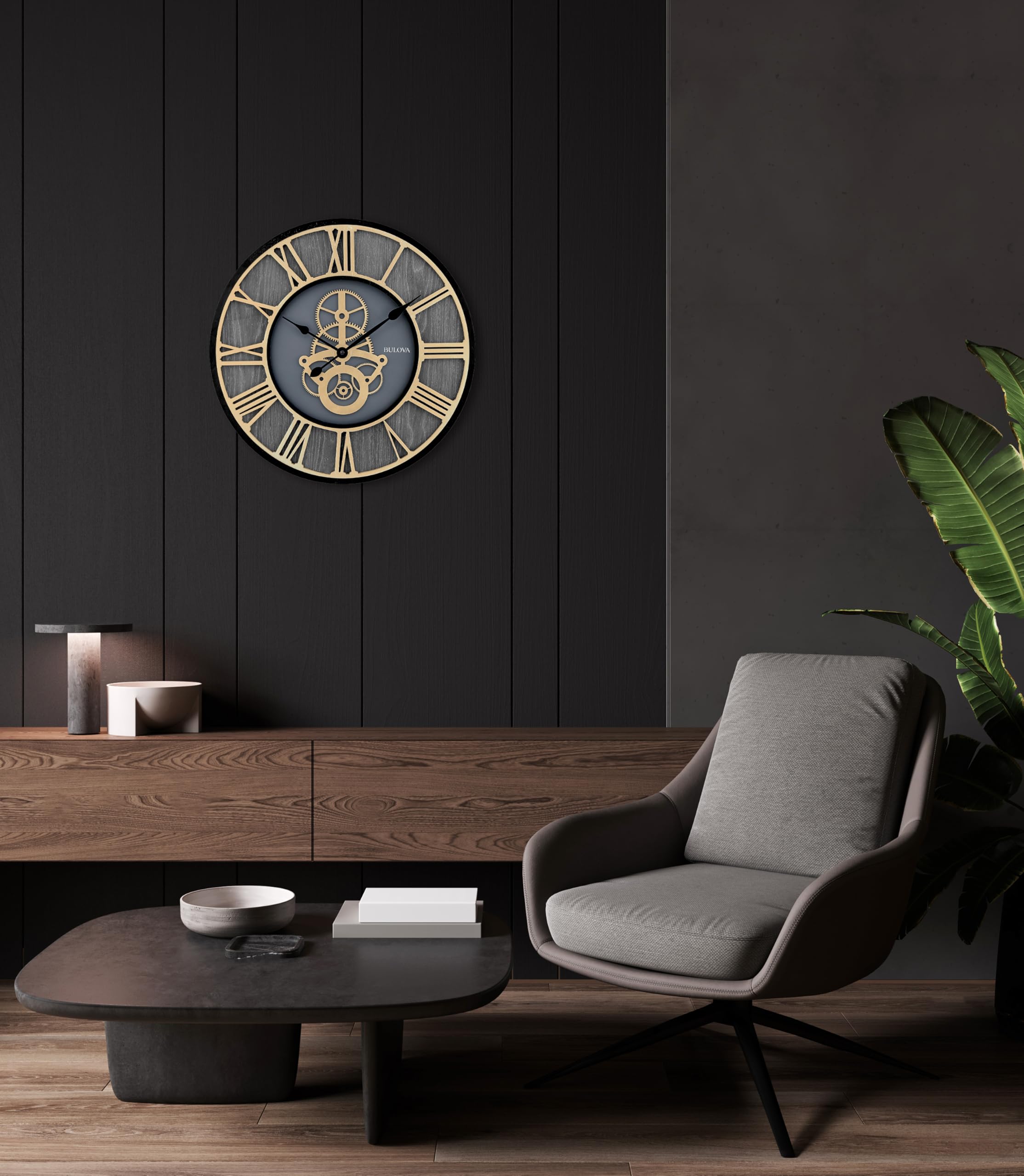 壁時計 Amazon.com: Bulova Timepiece Gear Wall Clock C4347 | 20