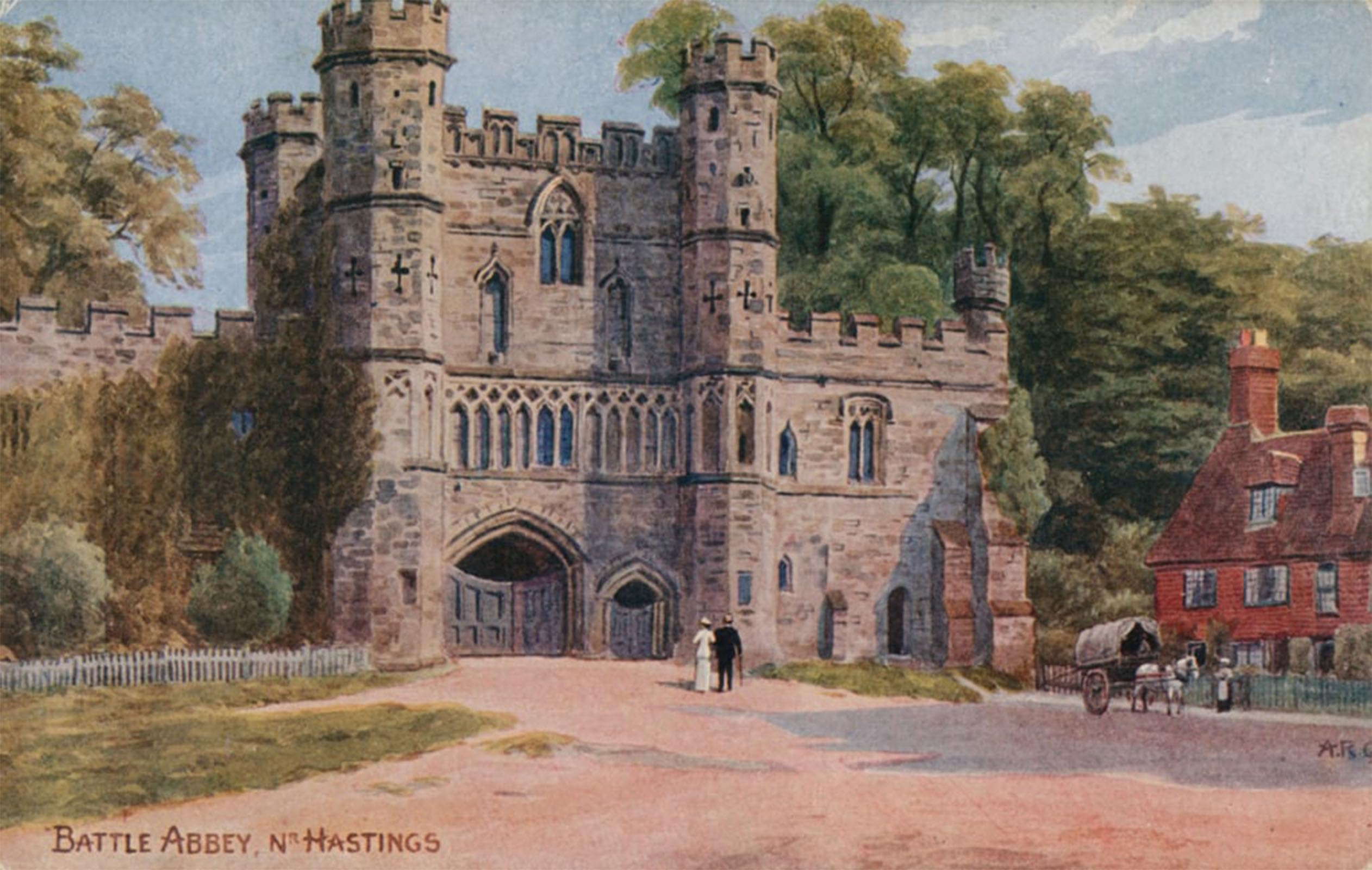 Artxlxxbn No Frame Famous Painting Art Wall Decor Abstract Art Picture Battle Abbey Near Hastings By Alfred Robert Quinton Animal Pictures For Home Decor 60X90cm