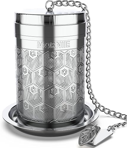 Infusor de té para té suelto, colador de té de malla extrafina, filtro de té de acero inoxidable 304 y tapa roscada, té de hojas sueltas más