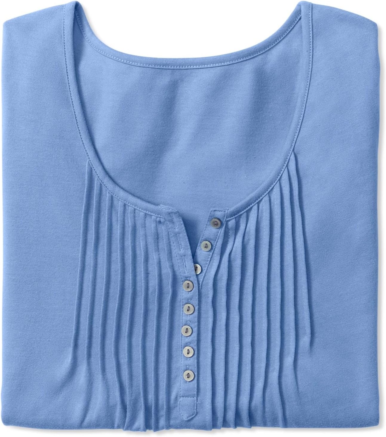 Woman Within Plus Size 7-Day Three-Quarter Sleeve Pintucked Henley Tunic
