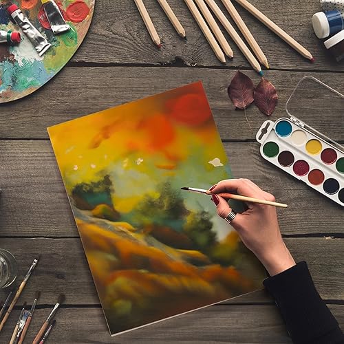 Miniatura 5 de Frcctre 6 Pack 9 x 12 Inch Wood Canvas Panels, Unfinished Wooden Canvas Boards Wood Cradled Painting Panel Boards for Pouring, Art, DIY Crafts,