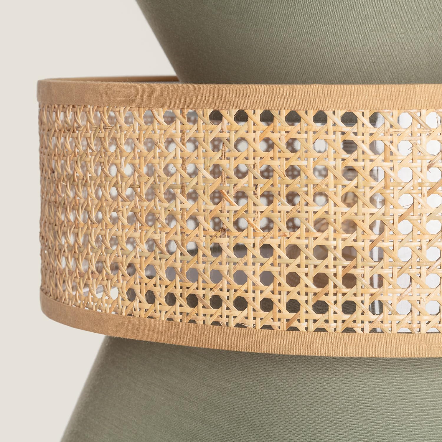 LEDKIA LIGHTING - Hanglamp Rotan | 6 Ronde Bladen Design | E27 Fitting | Geschikt voor Slaapkamer & Woonkamer, Gevlochten Natuurlijk, Rotan