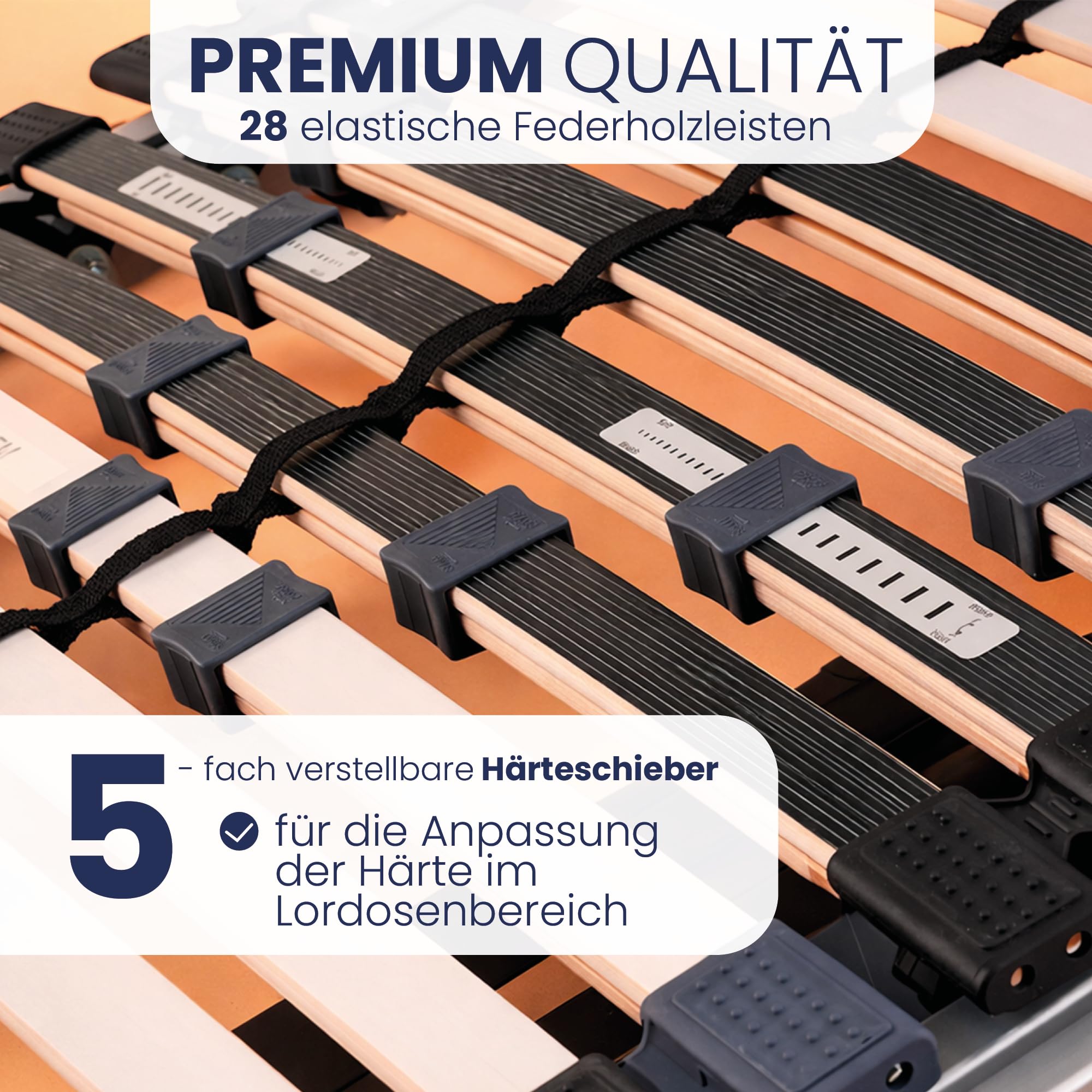 BeCo Luxus E-Move elektrischer Lattenrost 120x200 cm - Kopf- & Fußteil elektrisch verstellbar - 7-Zonen - 28 Federholzleisten - montiert - TÜV geprüft - Made in Germany