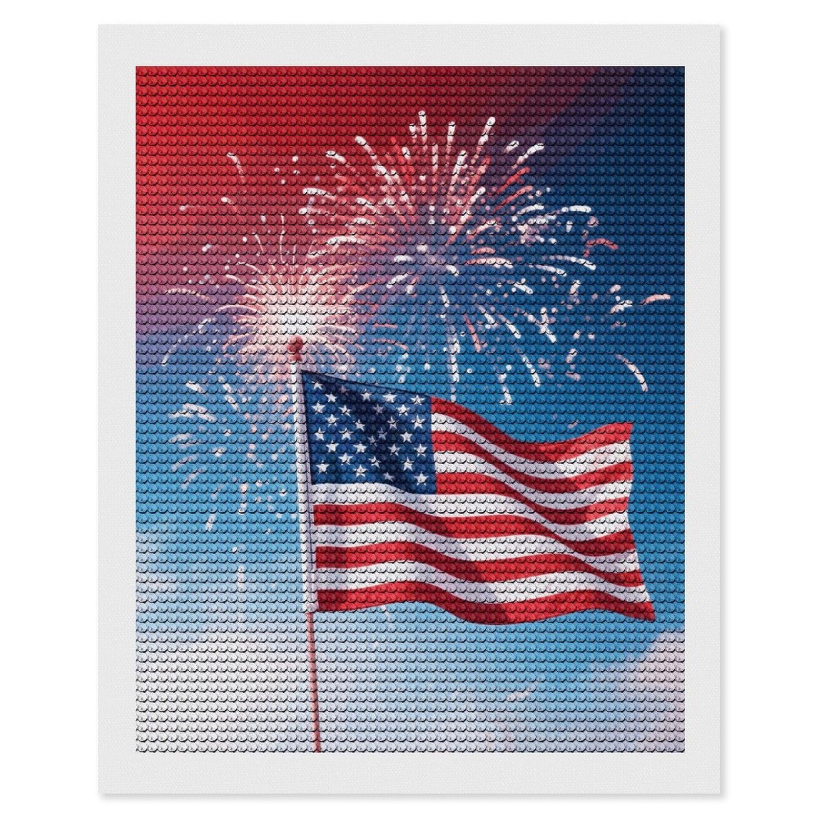 FodPand Fireworks 5D Diamond Painting Kits for Adults Beginners Full Drill Round Diamond Dots Pictures Gem Art Supplies for Home Wall Room Decoration DIY Craft Set Gift 16x20