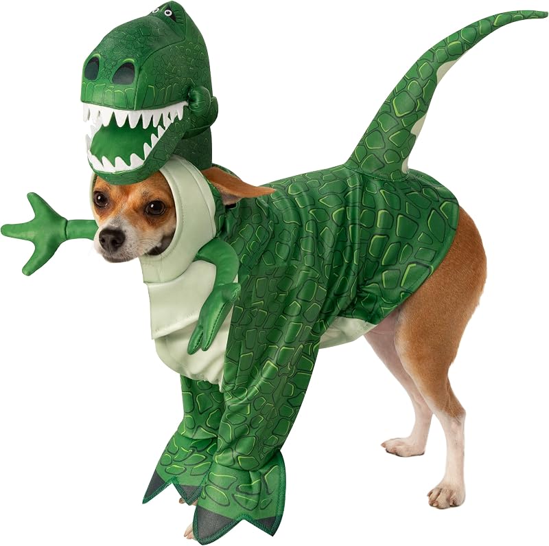 Fantasia Rex Toy Story para Cães e Gatos Rubies com Capuz e Cauda Tamanho XL