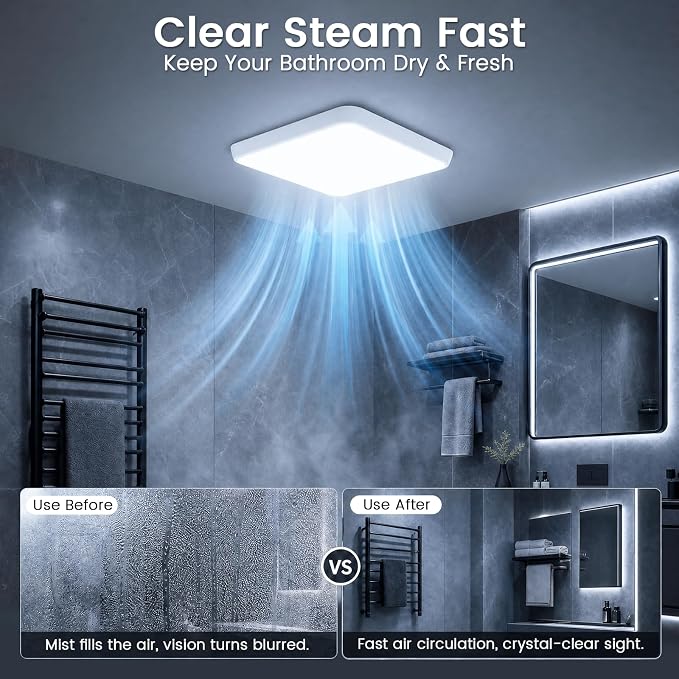 Extractor de baño Fitop con luz, 100 CFM, silencioso miniatura 5