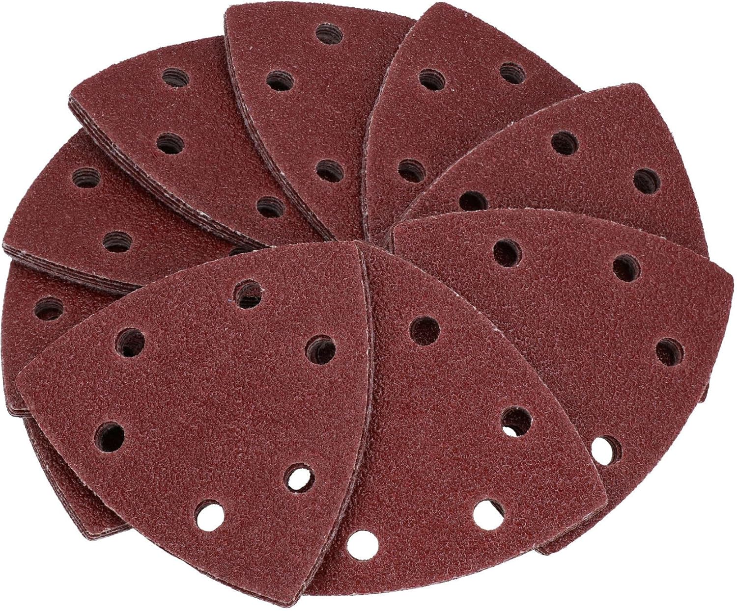 90mm Triangular Sanding Abrasive Discs Pads Hook Loop Backing Mixed Grit 250pk
