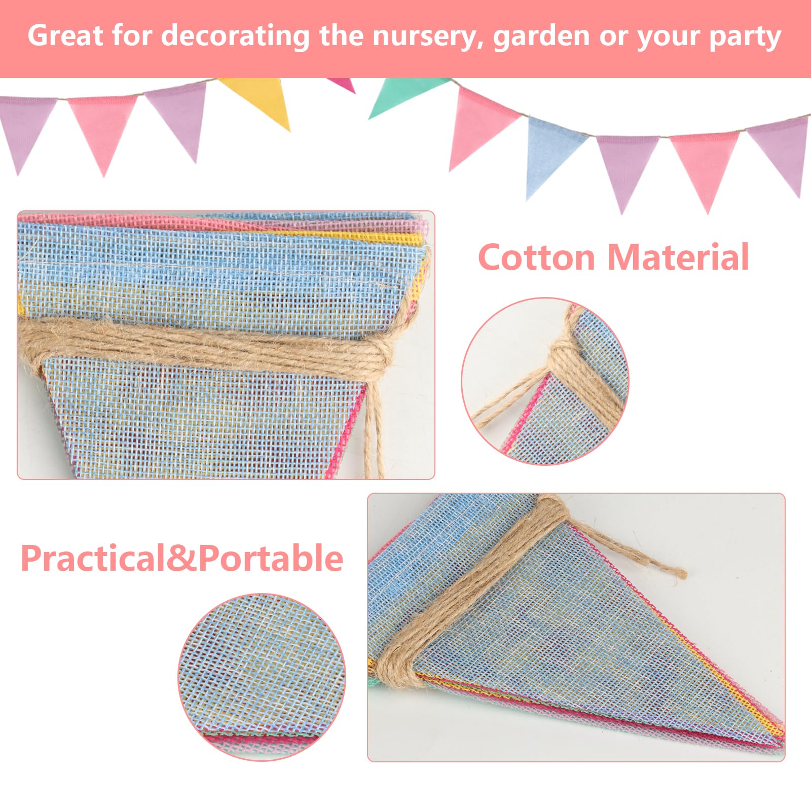 Bandierine Festone Colorate Per Feste - 2 Confezioni Da 24 Pezzi, Perfette Per Compleanni E Matrimoni! - Foto 9