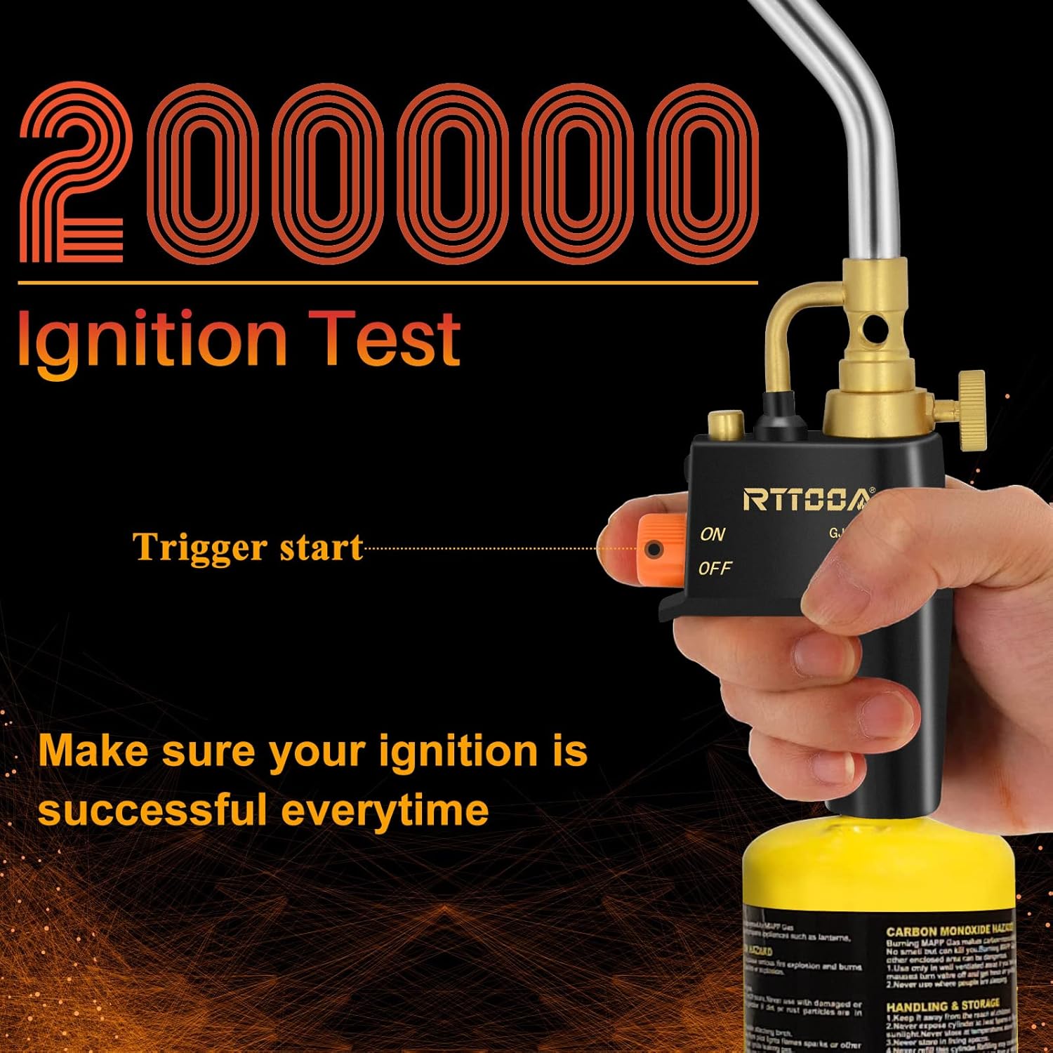 High Intensity Propane Torch Head, GJ-8000 Trigger Start Mapp Gas Torch Map Gas Torch Kit with Self Ignition, Pencil Flame Welding Torch Fuel by MAPP, MAP/PRO, Propane torch Kit（CSA Certified) : Tools & Home Improvement