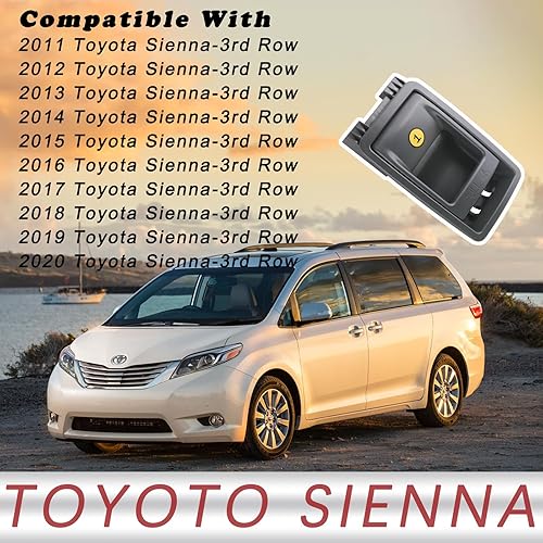 Miniatura 3 de TQPONLY Manija de liberación de cierre de asiento plegable, compatible con Toyota Sienna 11-20  Reemplaza 75220 72909-08011 (gris)