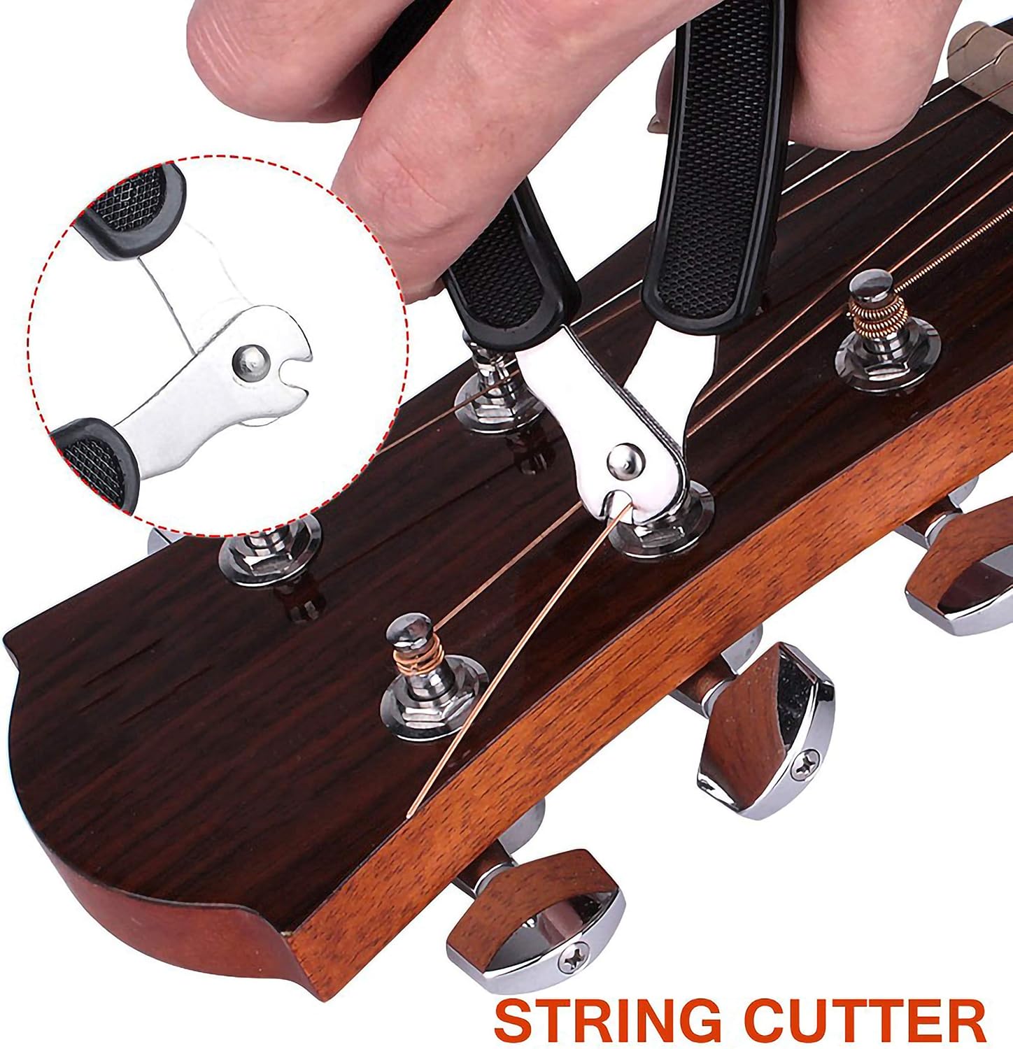 KEWAYO Guitar Tuning Tools, Professional Guitar String Winder Cutter and Bridge Pin Puller, Guitar Repair Tool Functional 3 in 1 (Black) : Musical Instruments