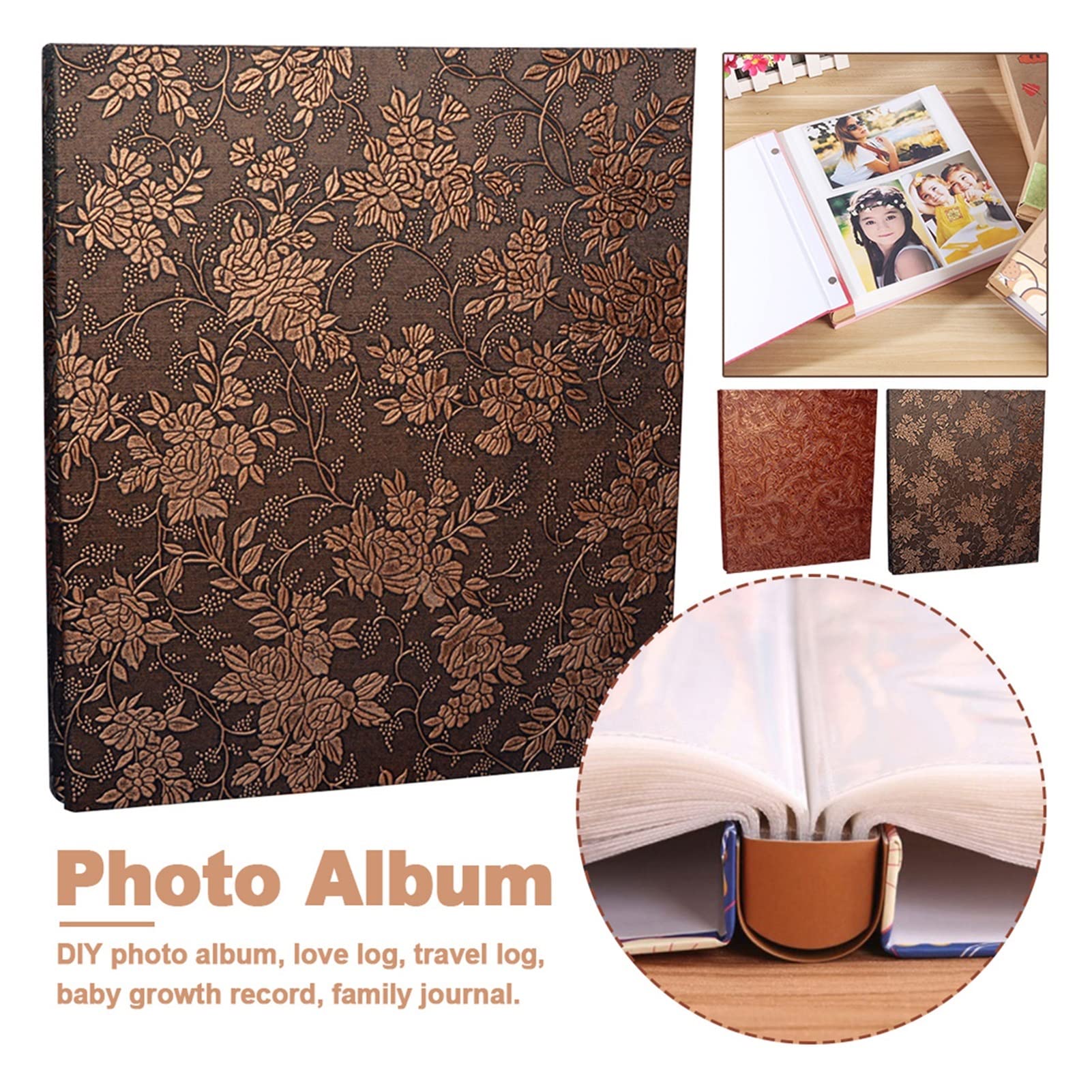 GLigeT Fotoalbum DIY. Landschaft Fotoalbum Home Decoration 600 Tasche 6 Zoll Pu. Leder Große Familie Reisen Große Kapazität Baby Interstitial Geschenk Baby Fotobuch
