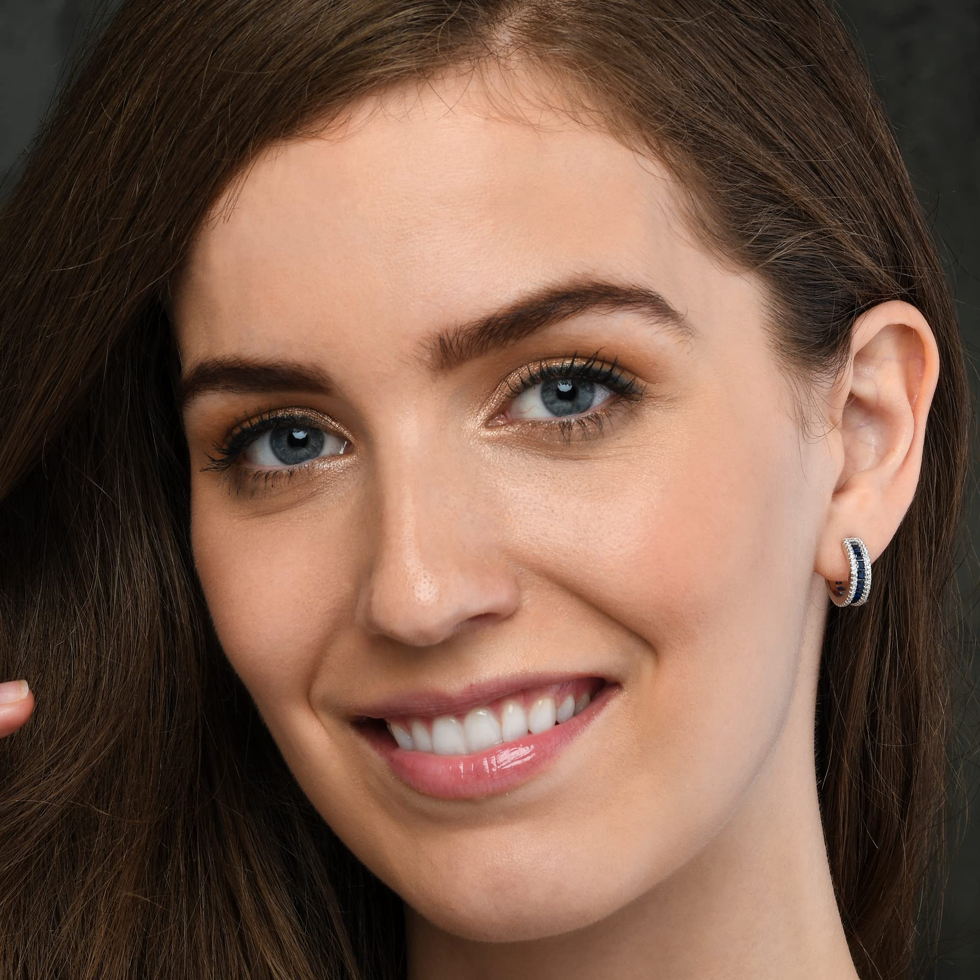 namana Pendientes de Aro de Plata de Ley 925 para Mujer con Piedras de Colores, Pendientes Aros de Colores de plata 925 Para Mujer y Chicas Adolescentes