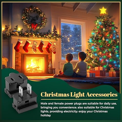 Miniatura 3 de Juego de enchufes de iluminación navideños de Navidad macho y hembra, enchufe de vampiro, enchufe Gilbert, enchufe con cremallera (15, 15 unidades,