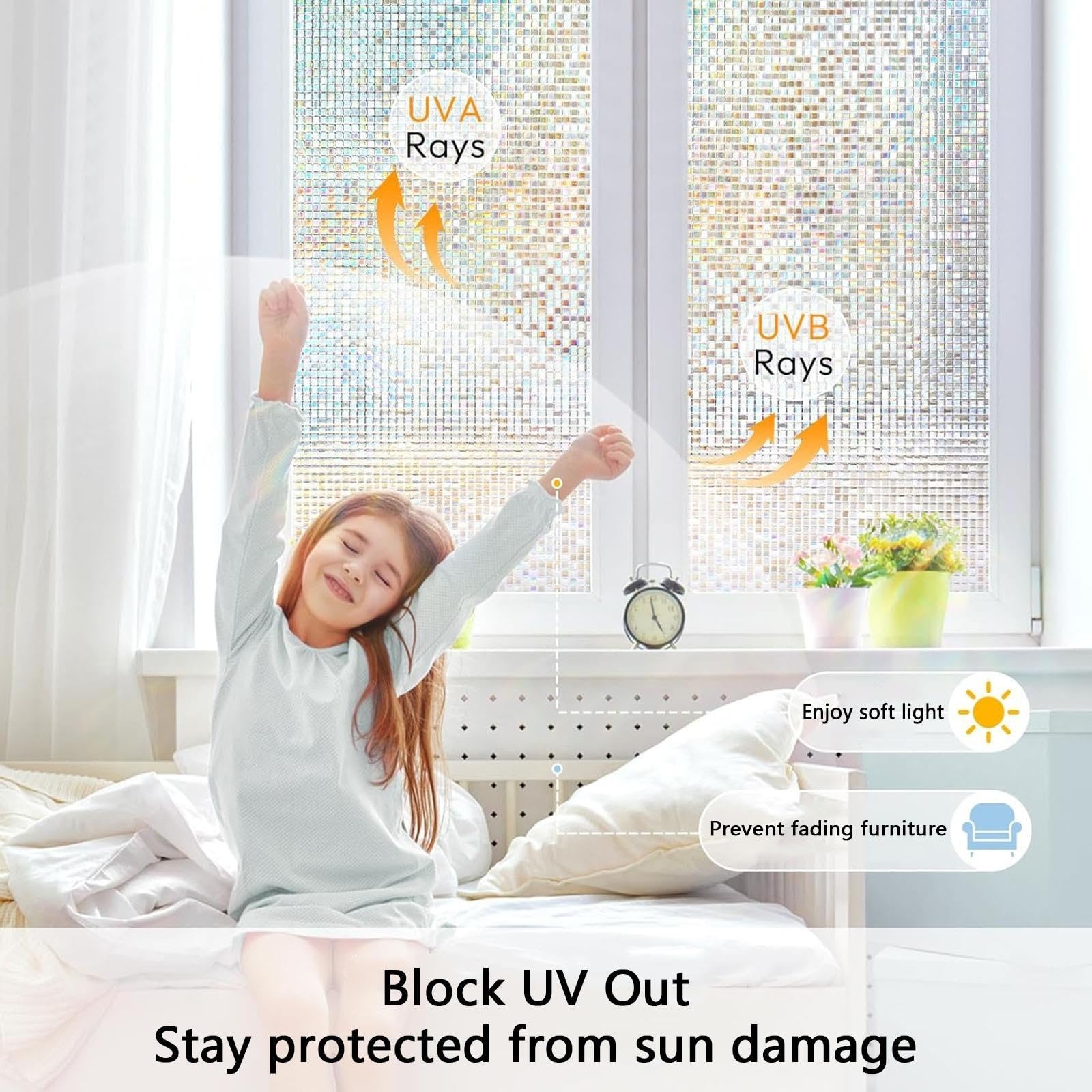 Pellicola Vetri Finestre Privacy Autoadesive Anti-UV Opaca Pellicole Privacy Finestra Senza Colla Riutilizzabile Per Ufficio Bagno Camera Da Letto Sala Di Riunione(B,75x300cm)