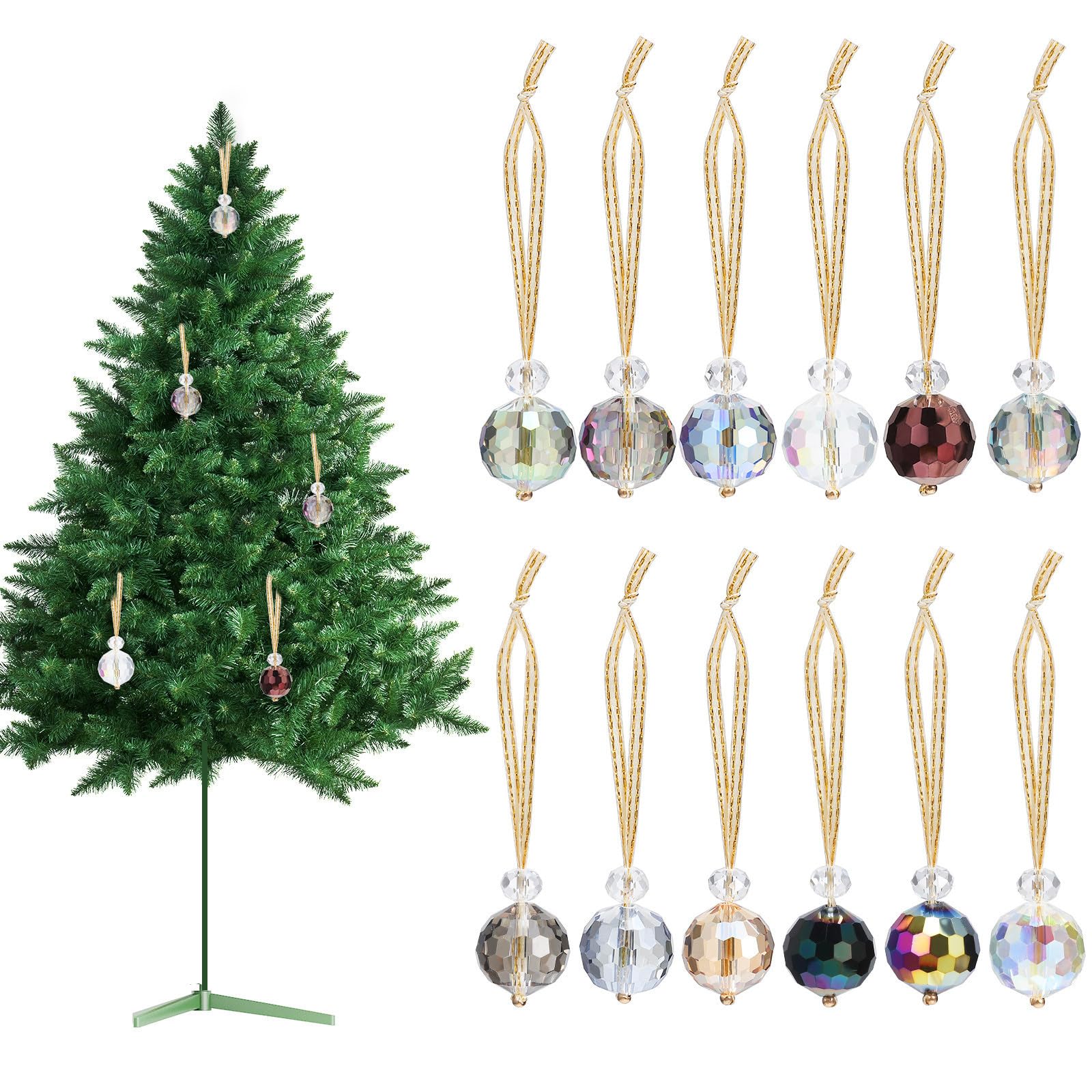 Beaupretty 5 Set Ornamento Sospeso a Sfera di Cristallo Artificiale per