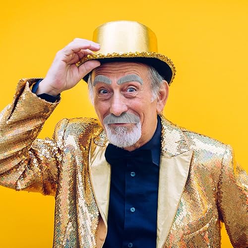 Miniatura 6 de 4 juegos de bigote y cejas de anciano, accesorios de disfraz de abuelo, cejas autoadhesivas, barba, juego de cosplay para niños y niñas, cosplay,