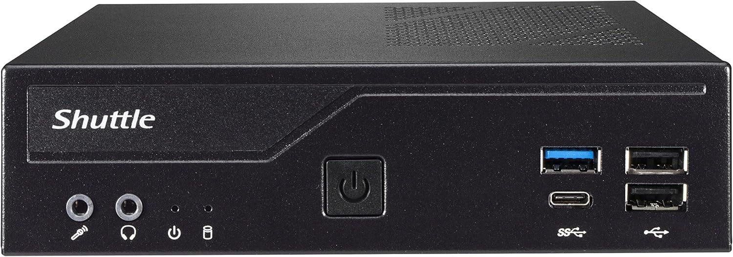 Shuttle XPC Slim DH610S Barebone PC Intel H610 Support 65W Alder Lake-s LGA1700 CPU No Ram No HDD/SSD No CPU No OS Black