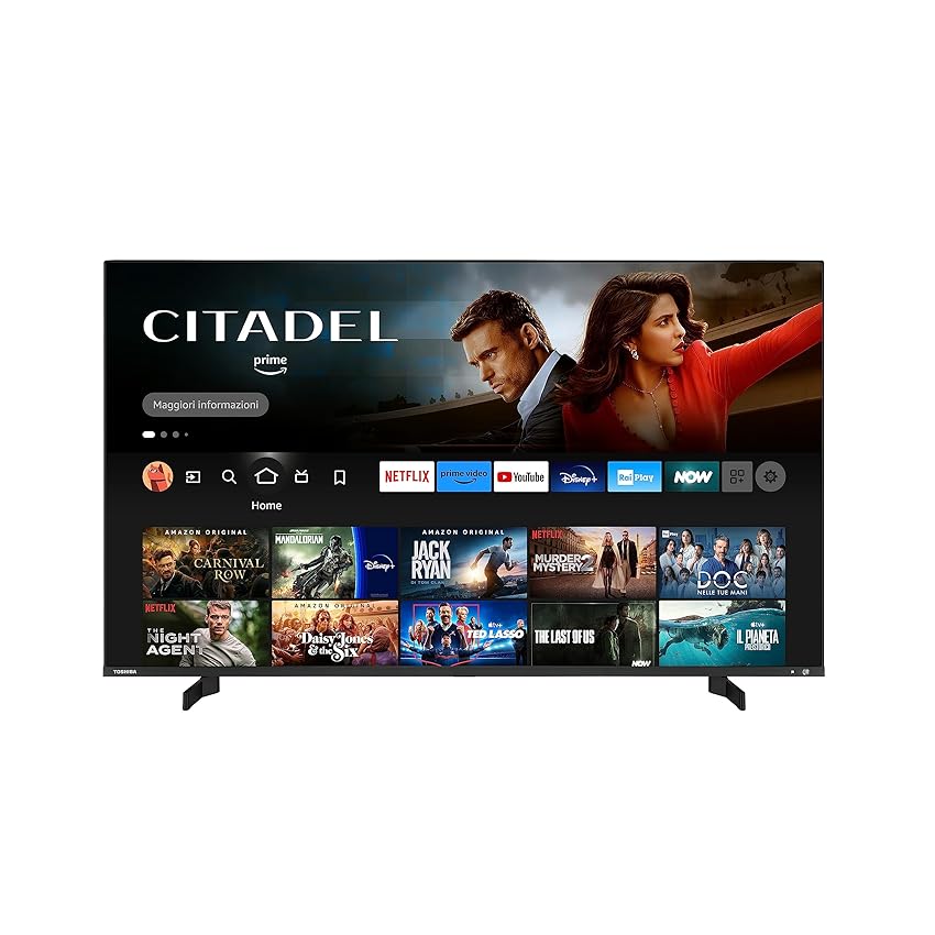 Immagine del prodotto Toshiba 43QF5D63DA QLED 4K Smart Fire TV, TRU Picture, Ultra HD, HDR10, Disney+, Prime, Netflix, Dolby Vision, Dolby Atmos, Sound by Onkyo, Alexa, HDMI 2.1, Bluetooth, Airplay (Classe Energetica F)
