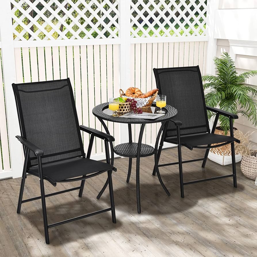 black metal folding garden chairs