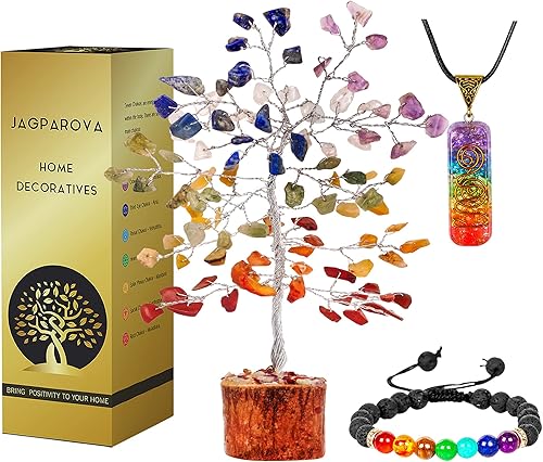 Árbol de la vida de chakras, cristales, regalos para mujeres, árbol de cristal, piedras energéticas y cristales, árbol del dinero, piedras de