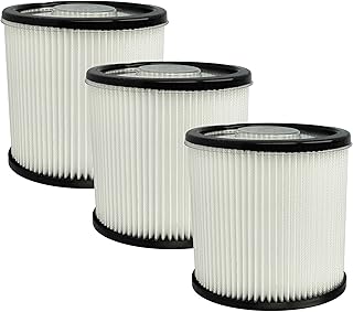 vhbw 3X Staubsaugerfilter kompatibel mit Scheppach NTS20, NTS16 Staubsauger - HEPA-Filter Schwarz Weiß
