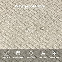 Vista 4 de Genina - Fundas de asiento impermeables para sillas de comedor y cocina (color beige, 4 piezas)