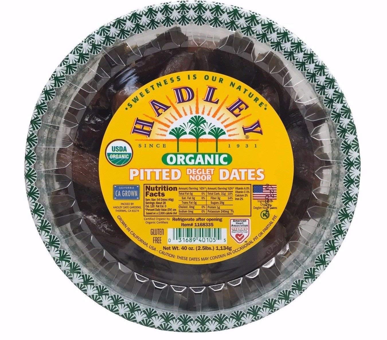 Hadley Organic Pitted Dates California Grown Deglet Noor 40 OZ