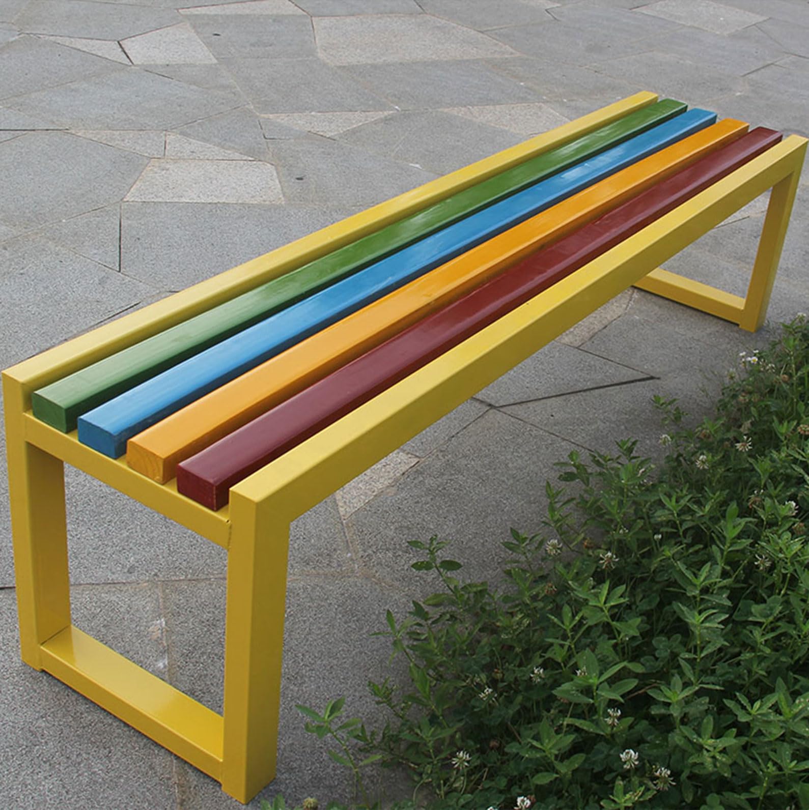 Banc de jardin en métal durable mobilier extérieur fonte terrasse et pelouse